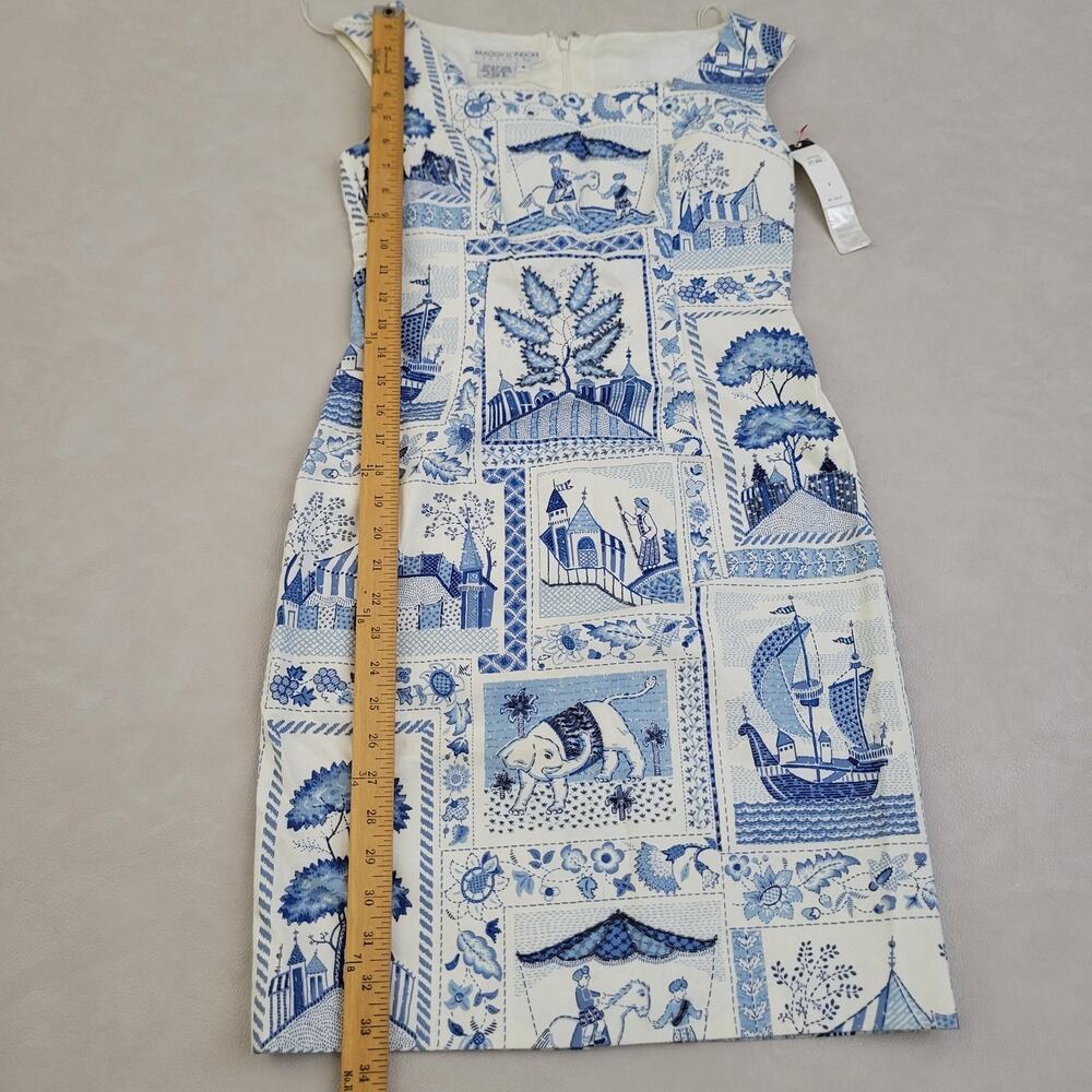 vintage Maggy London sleeveless beaded Patch Boho midi dress Size 4 Petite - Picture 10 of 16